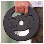Image shows pumpset! -weight plates made of vinyl,  2.7 cm, 5 kg, one piece