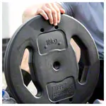 Image shows pumpset! -weight plates made of vinyl,  2.7 cm, 10 kg piece