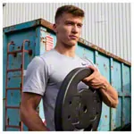 Image shows pumpset! -weight plates made of vinyl,  2.7 cm, 10 kg piece