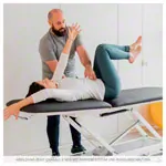 Image shows Ferrox therapy table Chagall 2 Neo with wheel lifting system and all-round switch