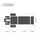 Image shows Treatment Table Solid E8 Dynamic according to Dr. Ackermann, 195x52x49-96 cm