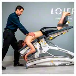 Image shows Lojer therapy table Manuthera 242 with 2 engines