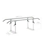 Parallel bars standard beam length of 2.5 m made of metal