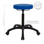 Swivel stool standard with comfort padding and roles