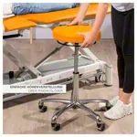 Image shows Rotatory stool exclusive with comfort padding and wheels