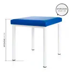 stool robusta with cushion, L x B 40 x 40 cm, frame color white