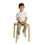 Stool 48 made of shaped wood, 36x36 cm, seat height 48 cm