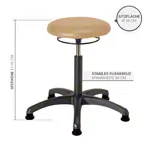 Image shows Rotatory stool standard with comfort cushion and glides