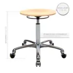 Rotatory stool exclusive with wooden seat and castors