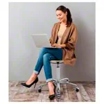 Rotatory stool exclusive with wooden seat and castors