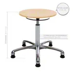 Swivel stool exclusive with wooden seat and glides