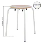 Image shows Standard gymnastics stool with wooden seat, � 35 cm, frame color white