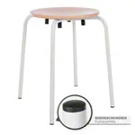 Image shows Standard gymnastics stool with wooden seat, � 35 cm, frame color white