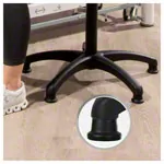 Standard swivel stool with wooden seat and glides