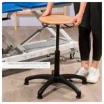 Standard swivel stool with wooden seat and glides
