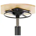 Standard swivel stool with wooden seat and rolls