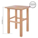 Image shows Wooden stool made of hardwood, LxW 35x35 cm
