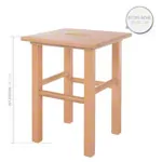 Wooden stool made of hardwood, LxW 35x35 cm