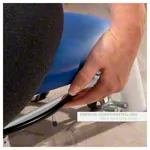 Therapy stool with cushion, standard with glides