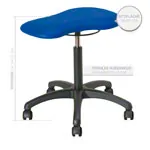 Therapy stool with cushions, standard with wheels