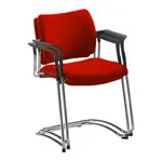 Cantilever chair with cushion and armrest