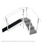 Exercise staircase with adjustable handrail, single design
