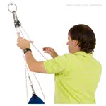 Pulley block with snap hook, 110-145 cm
