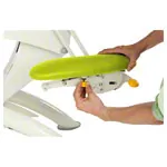 Image shows Lojer therapy couch Capre roof position F5R electric with wheel automatic & round switch