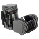 Image shows Power Block-Set 3pcs., Dumbbell Sport 50, 4,5-23kg pair + Folding Stand