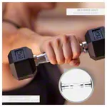 Hex rubber compact dumbbell, 4 kg, piece