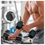 Hex rubber compact dumbbell, 4 kg, piece