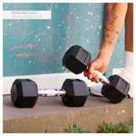 Hex rubber compact dumbbell, 6 kg, piece