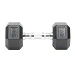 Hex rubber compact dumbbell, 8 kg, piece