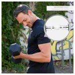 Hex rubber compact dumbbell, 9 kg, piece