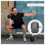 Hex rubber compact dumbbell, 9 kg, piece
