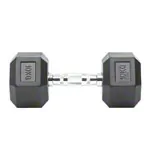 Hex rubber compact dumbbell, 10 kg, piece