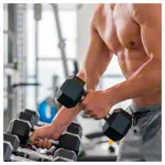 Hex rubber compact dumbbell, 10 kg, piece