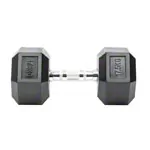 Hex rubber compact dumbbell, 17,5 kg, piece