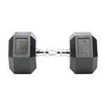 Hex rubber compact dumbbell, 20 kg, piece