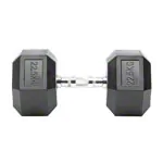 Hex rubber compact dumbbell, 22,5 kg, piece