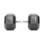 Hex rubber compact dumbbell, 27,5 kg, piece