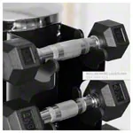 Dumbbell tower set with 10 pairs of hex dumbbells, 1-10 kg, LxWxH 51x51x123 cm