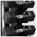 Dumbbell tower set with 10 pairs of hex dumbbells, 1-10 kg, LxWxH 51x51x123 cm