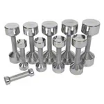 Dumbbell tower set with 10 pairs of chrome dumbbells, 1-10kg, LxWxH 51x51x123 cm