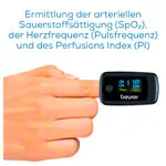 BEURER measuring device set, 2-piece, upper arm blood pressure monitor BM 58 + finger pulse oximeter PO 45