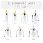 Cupping glass-set with vacuum pump, 14-piece