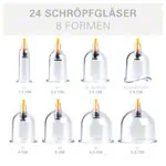 Cupping glass-set with vacuum pump, 27-piece