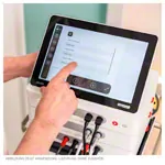 Image shows Gymna Elexeo ultrasound therapysupplementary modulel with large ultrasound probe