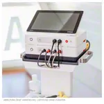 Image shows Gymna Elexeo ultrasound therapysupplementary modulel with large ultrasound probe