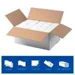 Image shows Sport-Tec folded paper towel, LxB 21x24 cm, 20x160 pieces, white